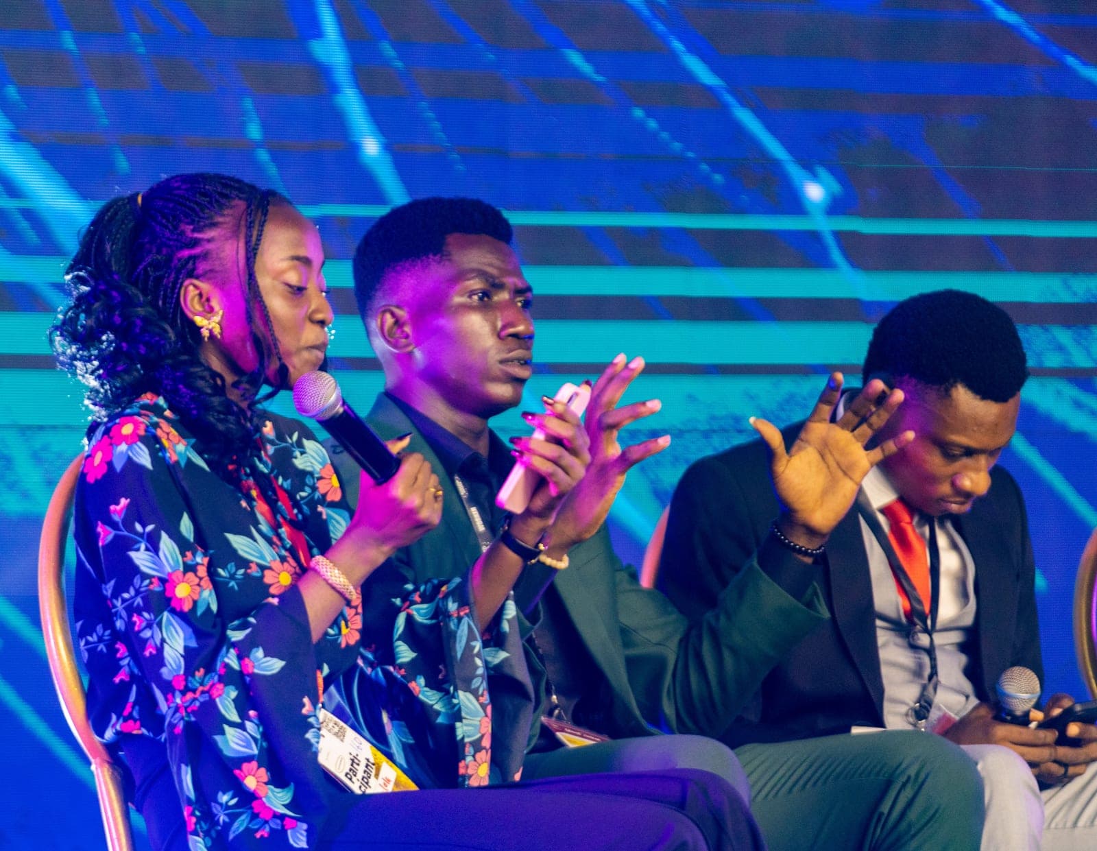 Young adults equipping on stage at Episterizo